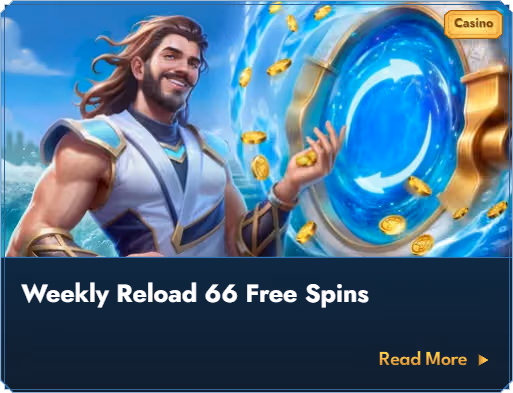 Banner för Casea Casinos veckovisa gratissnurr