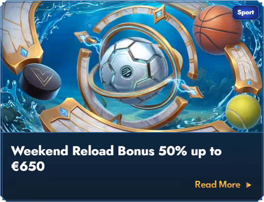 Banner för Casea Casinos reloadbonus på helgen