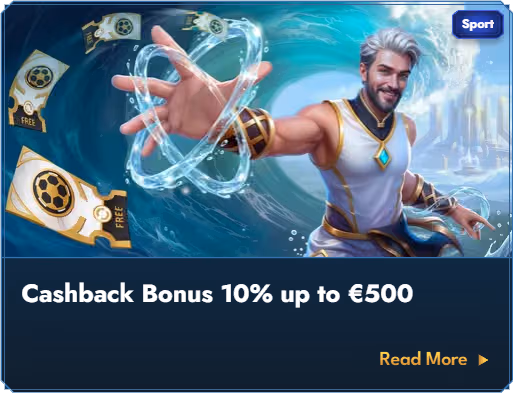 Banner för Casea Casino cashback-bonus